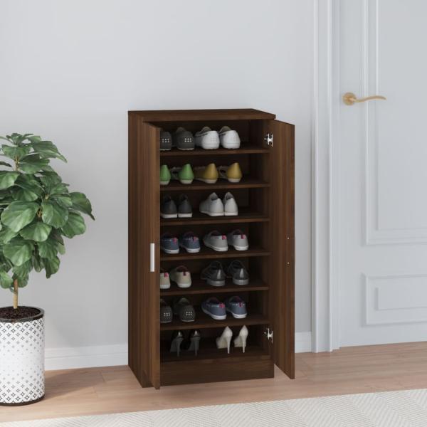 Schuhschrank Braun Eichen-Optik 55x35x108 cm Holzwerkstoff