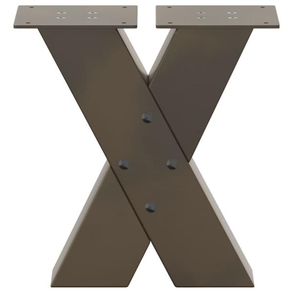 Couchtischbeine X-Form 2 Stk. Naturstahl 40x(30-31) cm Stahl
