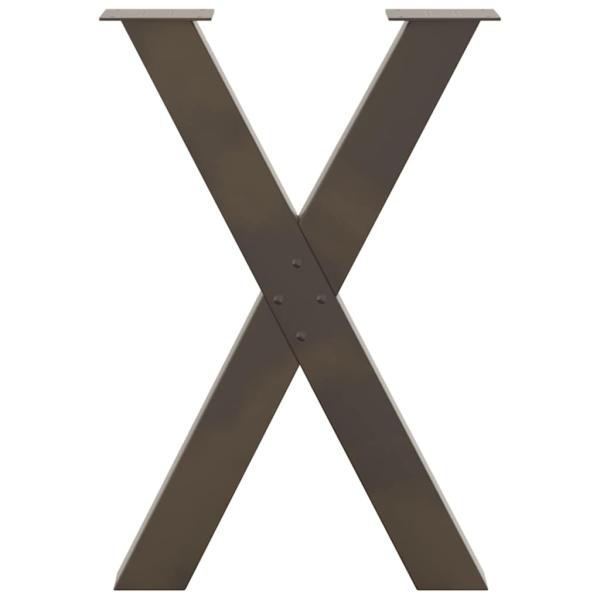 Esstischbeine X-Form 2 Stk. Naturstahl 60x(72-73) cm Stahl