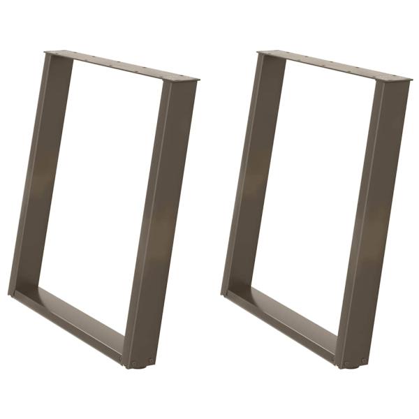 Esstischbeine U-Form 2 Stk. Naturstahl 70x(72-73) cm Stahl