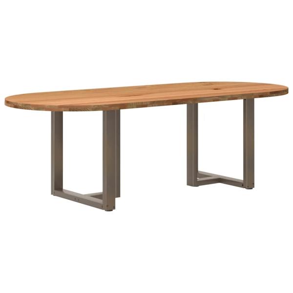 Esstisch Hellbraun 240x100x74 cm Massivholz Eiche Oval