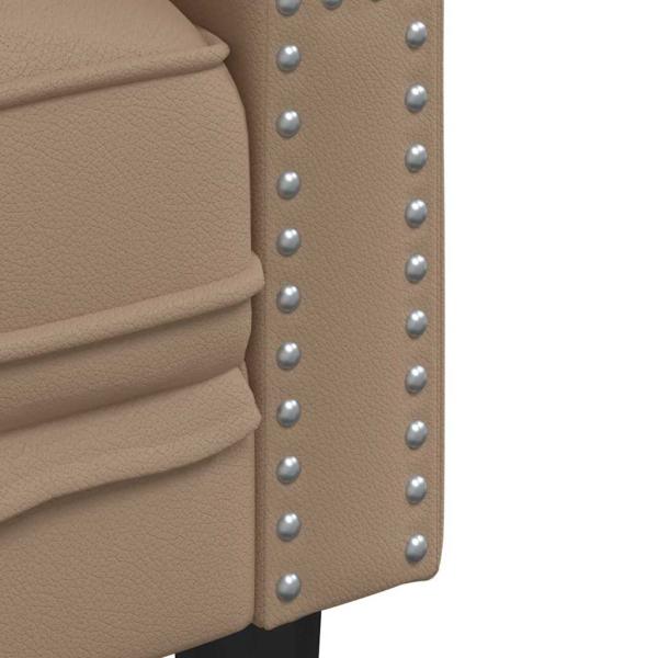 Chesterfield-Sofa 3-Sitzer Cappuccino Kunstleder