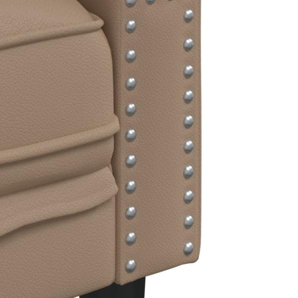 2-tlg. Chesterfield-Sofa-Set Cappuccino Kunstleder