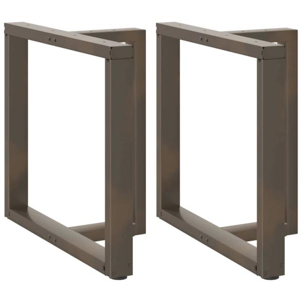 ARDEBO.de - Esstischbeine T-Form 2 Stk. Naturstahl 80x35x(72-73) cm Stahl