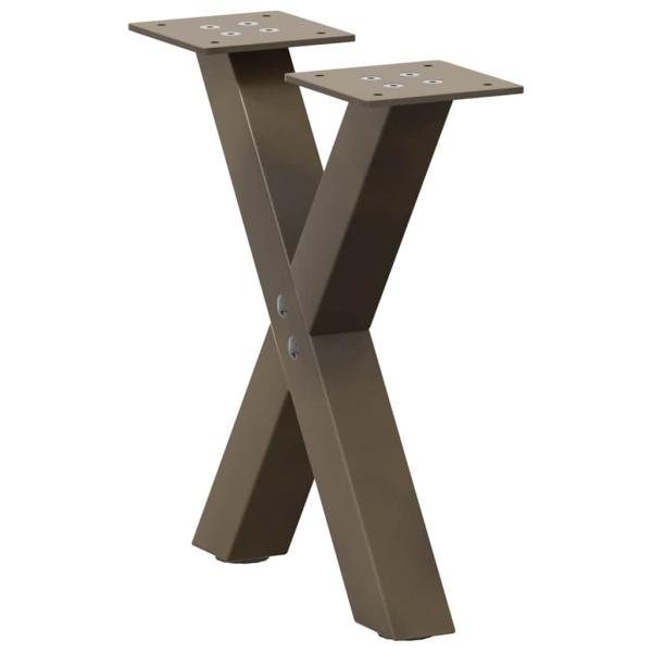 Couchtischbeine X-Form 2 Stk. Naturstahl 30x(30-31) cm Stahl