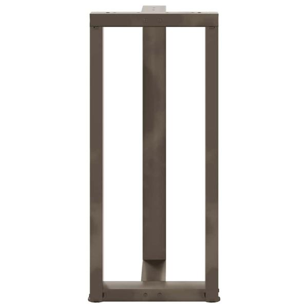 Bartischbeine T-Form 2 Stk. Naturstahl 40x35x(90-91) cm Stahl