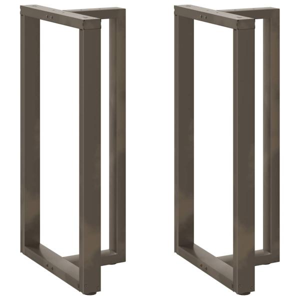 ARDEBO.de - Bartischbeine T-Form 2 Stk. Naturstahl 60x35x(110-111) cm Stahl