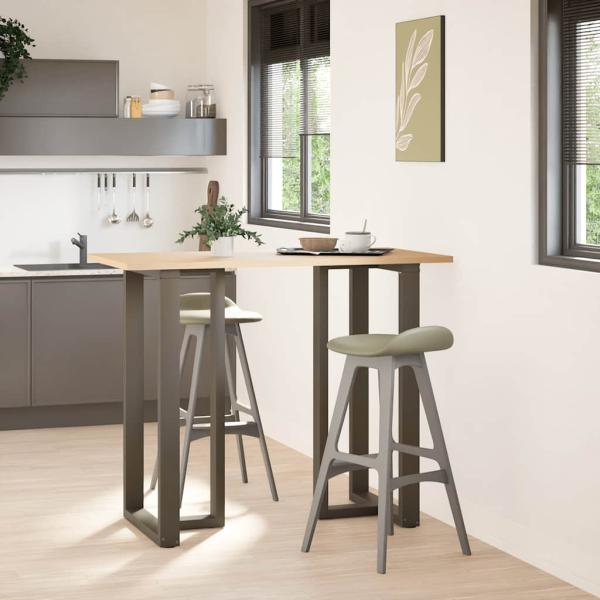 Bartischbeine T-Form 2 Stk. Naturstahl 60x35x(110-111) cm Stahl