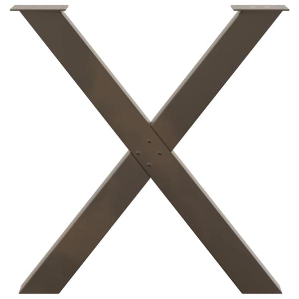 Esstischbeine X-Form 2 Stk. Naturstahl 70x(72-73) cm Stahl