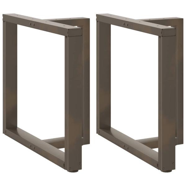 ARDEBO.de - Esstischbeine T-Form 2 Stk. Naturstahl 70x35x(72-73) cm Stahl