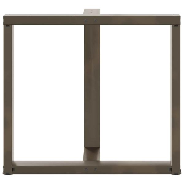Esstischbeine T-Form 2 Stk. Naturstahl 70x35x(72-73) cm Stahl