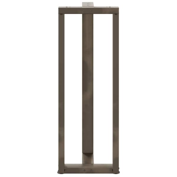 Bartischbeine T-Form 2 Stk. Naturstahl 50x35x(110-111) cm Stahl
