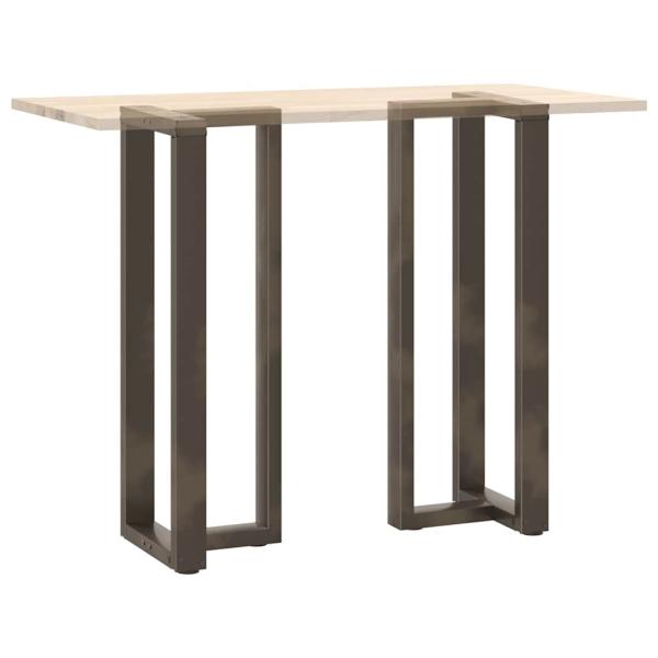 Bartischbeine T-Form 2 Stk. Naturstahl 50x35x(110-111) cm Stahl