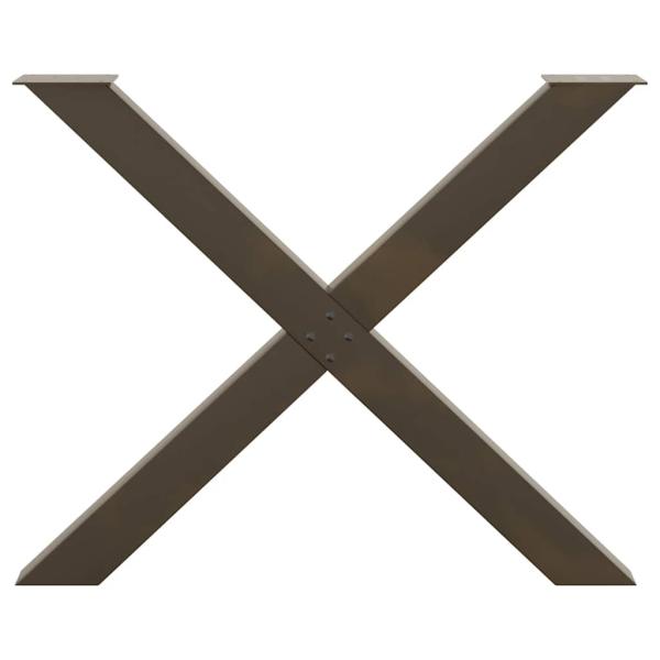 Esstischbeine X-Form 2 Stk. Naturstahl 90x(72-73) cm Stahl