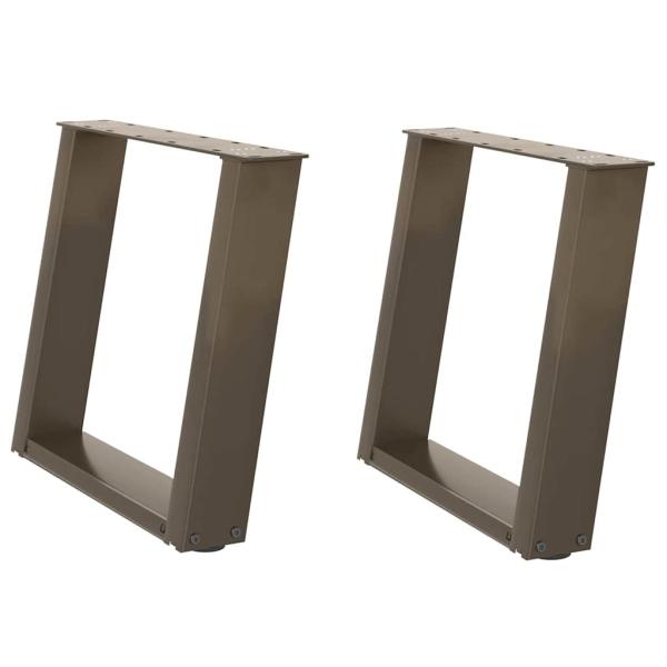 Couchtischbeine U-Form 2 Stk. Naturstahl 50x(42-43) cm Stahl