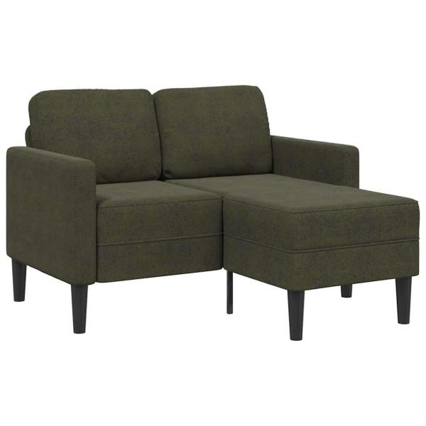 ARDEBO.de - 2er-Sofa mit Chaiselongue L-Form Armeegrün 125 cm Kunstleder