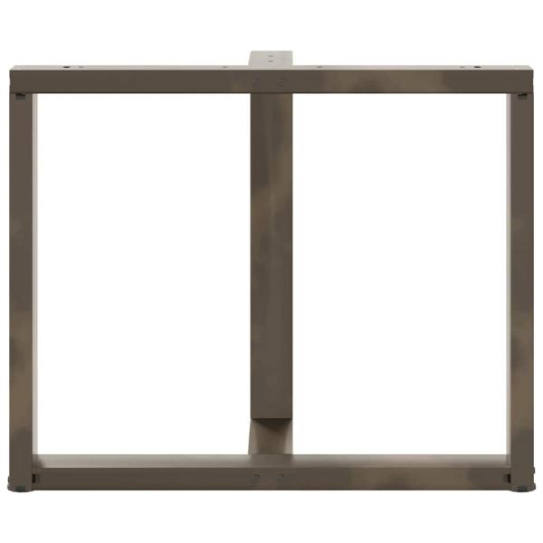 Esstischbeine T-Form 2 Stk. Naturstahl 100x35x(72-73) cm Stahl