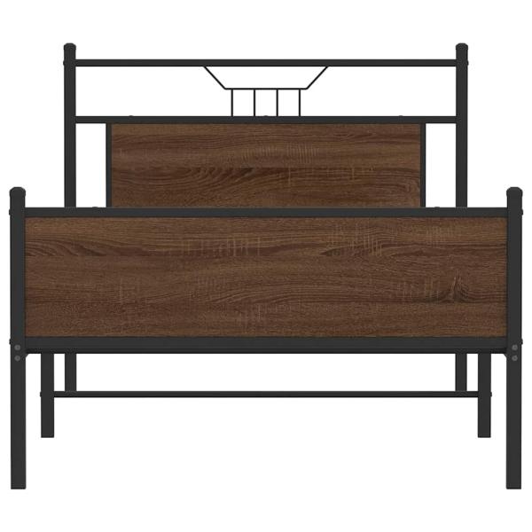 Bettgestell ohne Matratze Braun Eiche 100x190 cm Holzwerkstoff