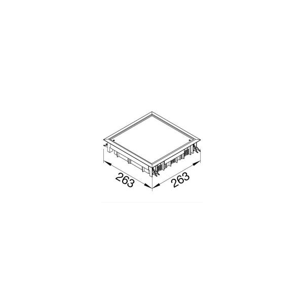 Hager VDQ12057011 Verschlussdeckel Q12 244x244mm für 5mm Bodenbelag aus Polyamid eisengrau