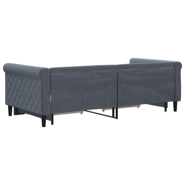 Tagesbett Ausziehbar mit Schubladen Dunkelgrau 90x190 cm Samt