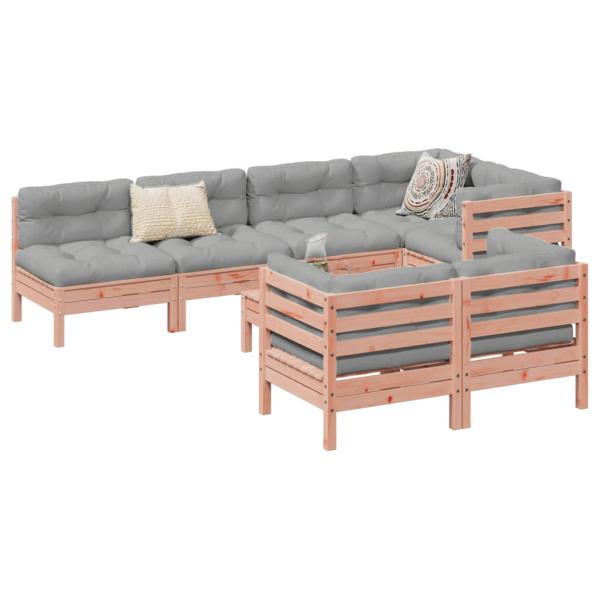 ARDEBO.de - 8-tlg. Garten-Sofagarnitur mit Kissen Massivholz Douglasie