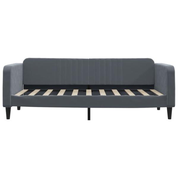 Tagesbett Ausziehbar mit Schubladen Dunkelgrau 90x190 cm Samt