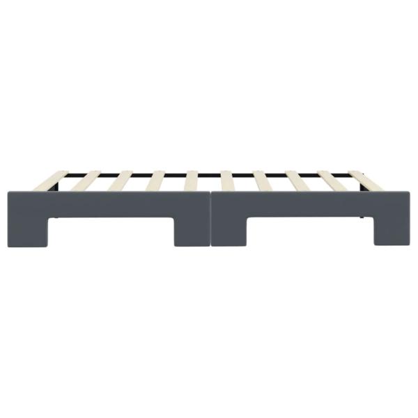 Tagesbett Ausziehbar Dunkelgrau 90x190 cm Samt