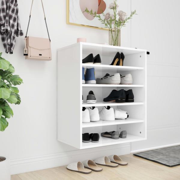 ARDEBO.de - Schuhschrank Hochglanz-Weiß 60x35x70 cm Holzwerkstoff