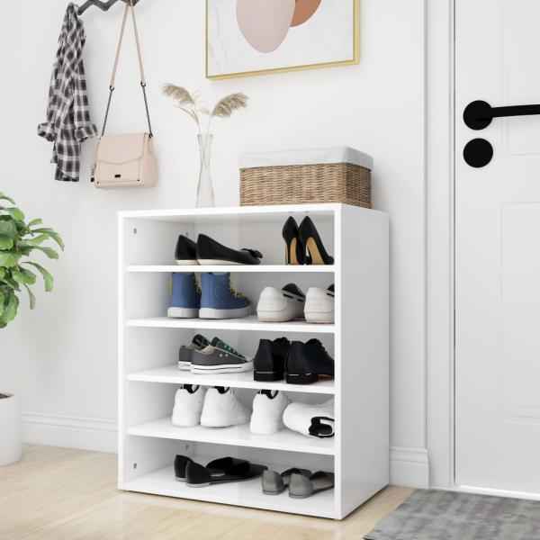 Schuhschrank Hochglanz-Weiß 60x35x70 cm Holzwerkstoff