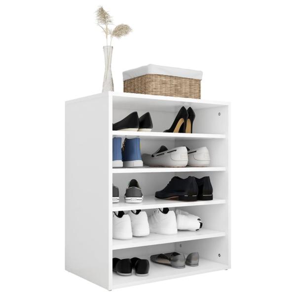 Schuhschrank Hochglanz-Weiß 60x35x70 cm Holzwerkstoff