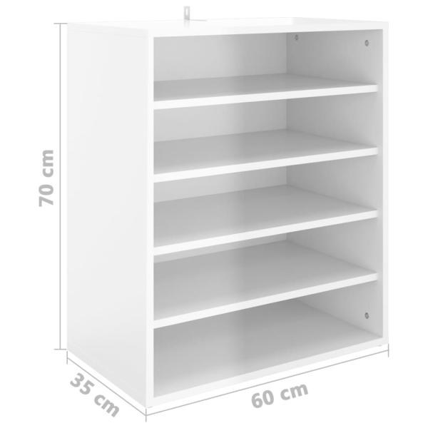 Schuhschrank Hochglanz-Weiß 60x35x70 cm Holzwerkstoff