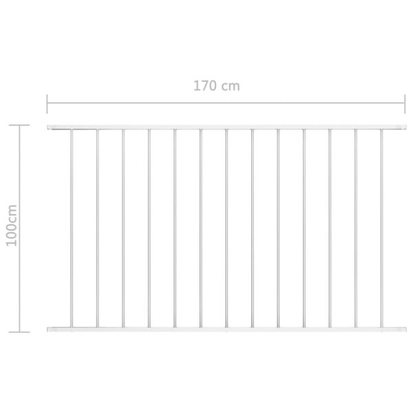 Zaunfeld Pulverbeschichteter Stahl 1,7x1m Weiß