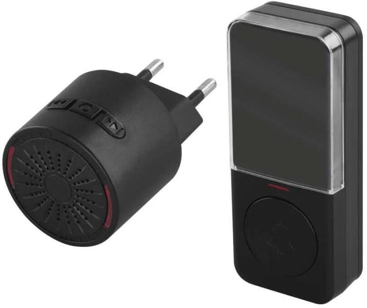 ARDEBO.de EMOS P5734B Türklingel, drahtlos, 72×42×42mm, IP56, 85 dB, schwarz (3402126000)