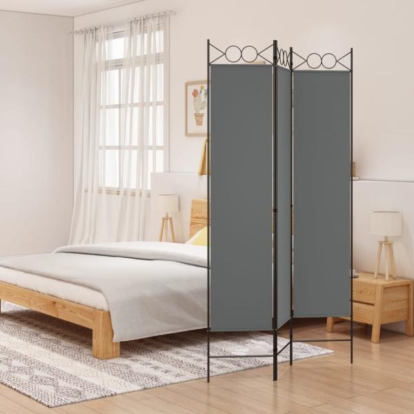 ARDEBO.de - 3-tlg. Paravent Anthrazit 120x200 cm Stoff