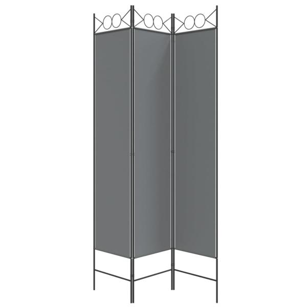 3-tlg. Paravent Anthrazit 120x200 cm Stoff