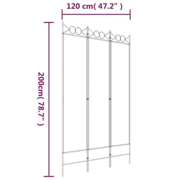 3-tlg. Paravent Anthrazit 120x200 cm Stoff