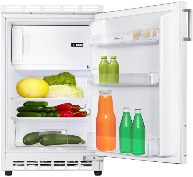 Amica UKSD 361 961 Unterbau-Kühlschrank mit Gefrierfach, Nischenhöhe 82 cm, 82 L, elektronische Steuerung, Tür-Offen-Alarm, Inverter Kompressor, dekorfähig (1195111)