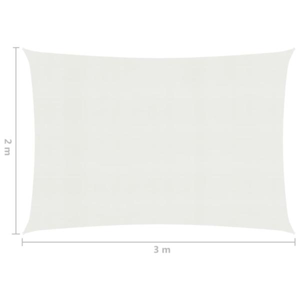 Sonnensegel 160 g/m² Weiß 2x3 m HDPE