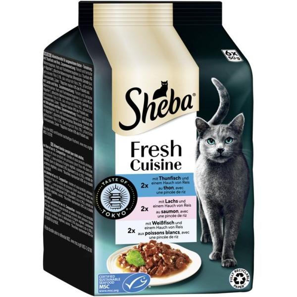 ARDEBO.de Sheba P.B. MP Fresh Cuisine Taste of Tokyo Thunfisch, Lachs & Weissfisch 6x50g