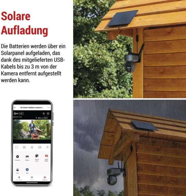 EMOS H4058 GoSmart rotierende Outdoor IP-Kamera, 4G/LTE, IP-6000, OWL, grau (3024040580)