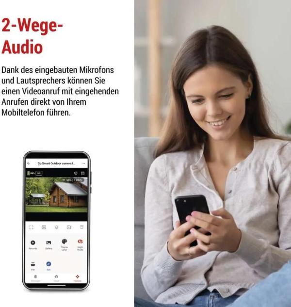 EMOS H4058 GoSmart rotierende Outdoor IP-Kamera, 4G/LTE, IP-6000, OWL, grau (3024040580)