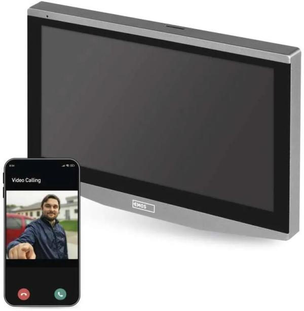ARDEBO.de EMOS H4021 GoSmart 7" Zusatzmonitor IP-750B für Video-Türsprechanlage IP-750A, 145×205×12mm, silber (3010040210 )