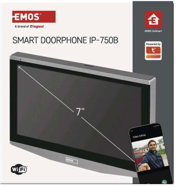EMOS H4021 GoSmart 7" Zusatzmonitor IP-750B für Video-Türsprechanlage IP-750A, 145×205×12mm, silber (3010040210 )