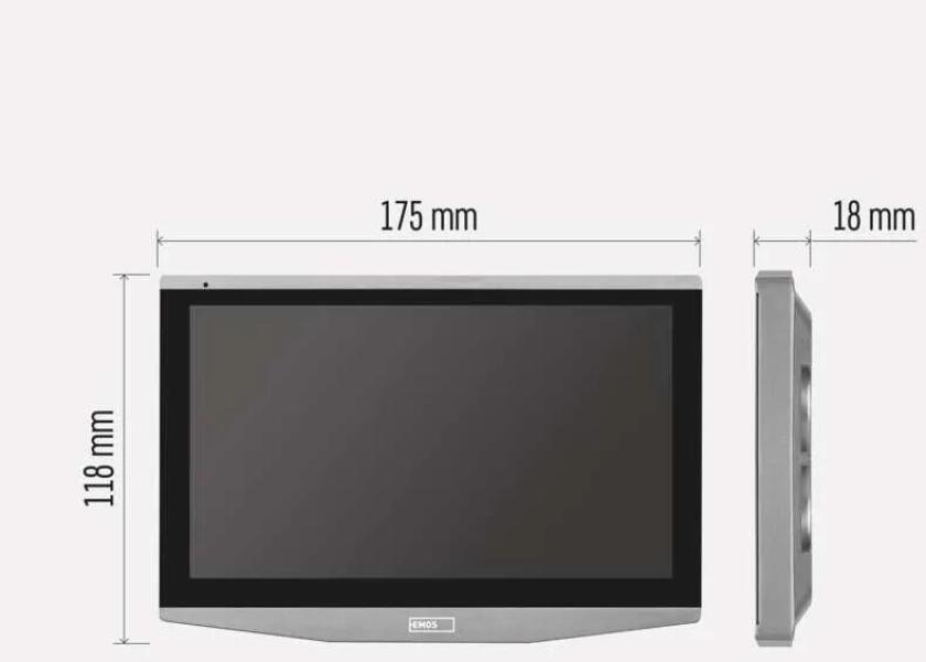 EMOS H4021 GoSmart 7" Zusatzmonitor IP-750B für Video-Türsprechanlage IP-750A, 145×205×12mm, silber (3010040210 )