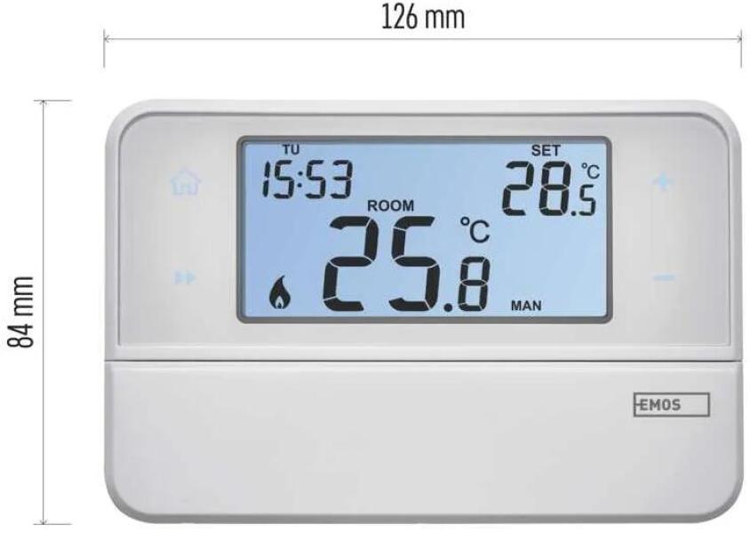 EMOS P5606OT OpenTherm Raumthermostat, programmierbar, verkabelt, weiß (2101208000)