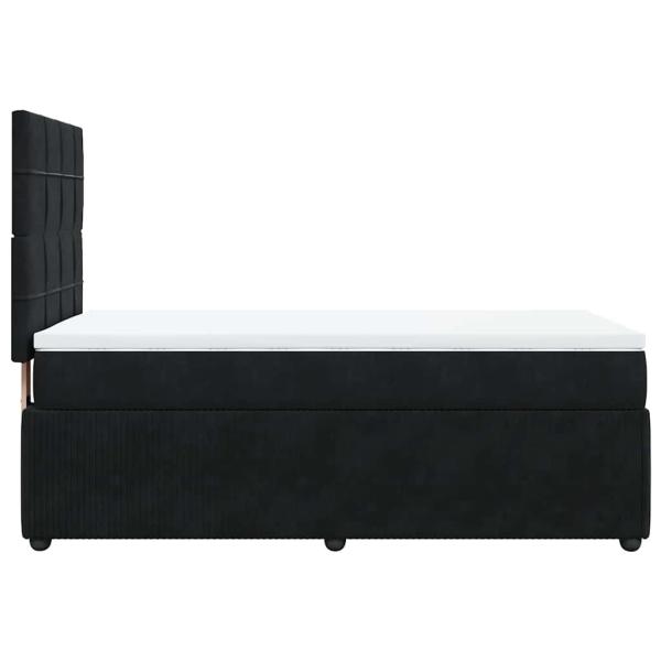Boxspringbett mit Matratze Schwarz 90x200 cm Samt