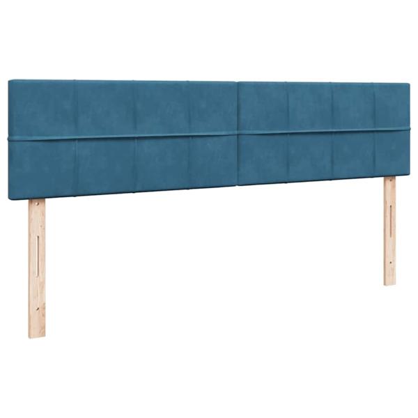 Ottoman-Bett mit Matratzen & LEDs Dunkelblau 180x200 cm Samt