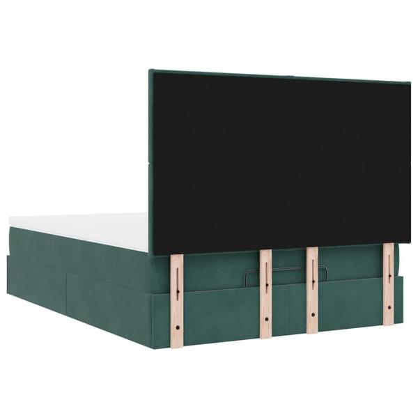 Ottoman-Bett mit Matratzen Dunkelgrün 140x200 cm Samt