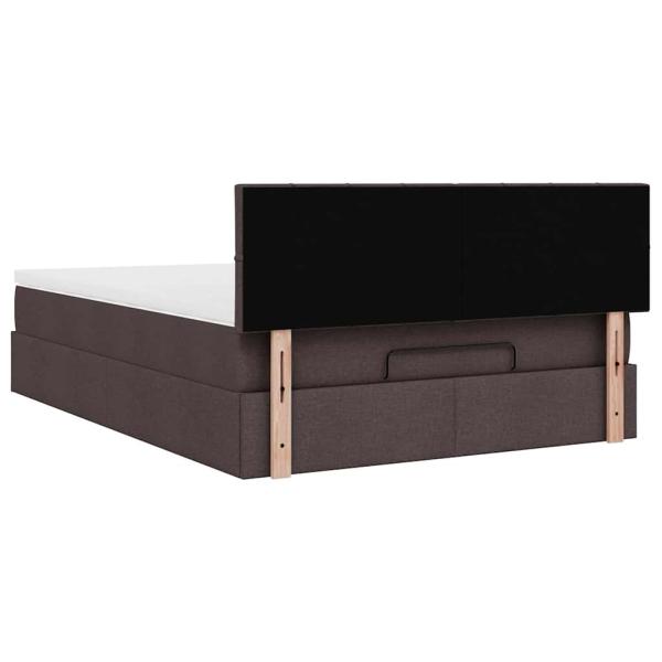Ottoman-Bett mit Matratze Dunkelbraun 140x200 cm Stoff