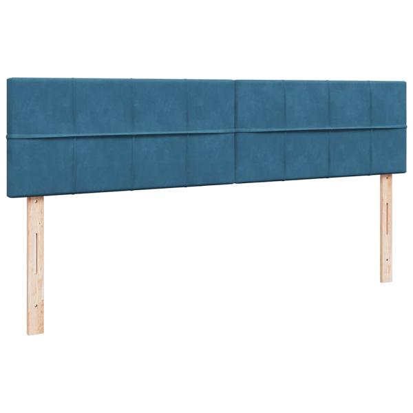 Ottoman-Bett mit Matratzen Dunkelblau 180x200 cm Samt